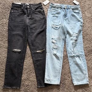 BRANd NEW Stylish Black and Light Blue BP. Mom Women's Jeans